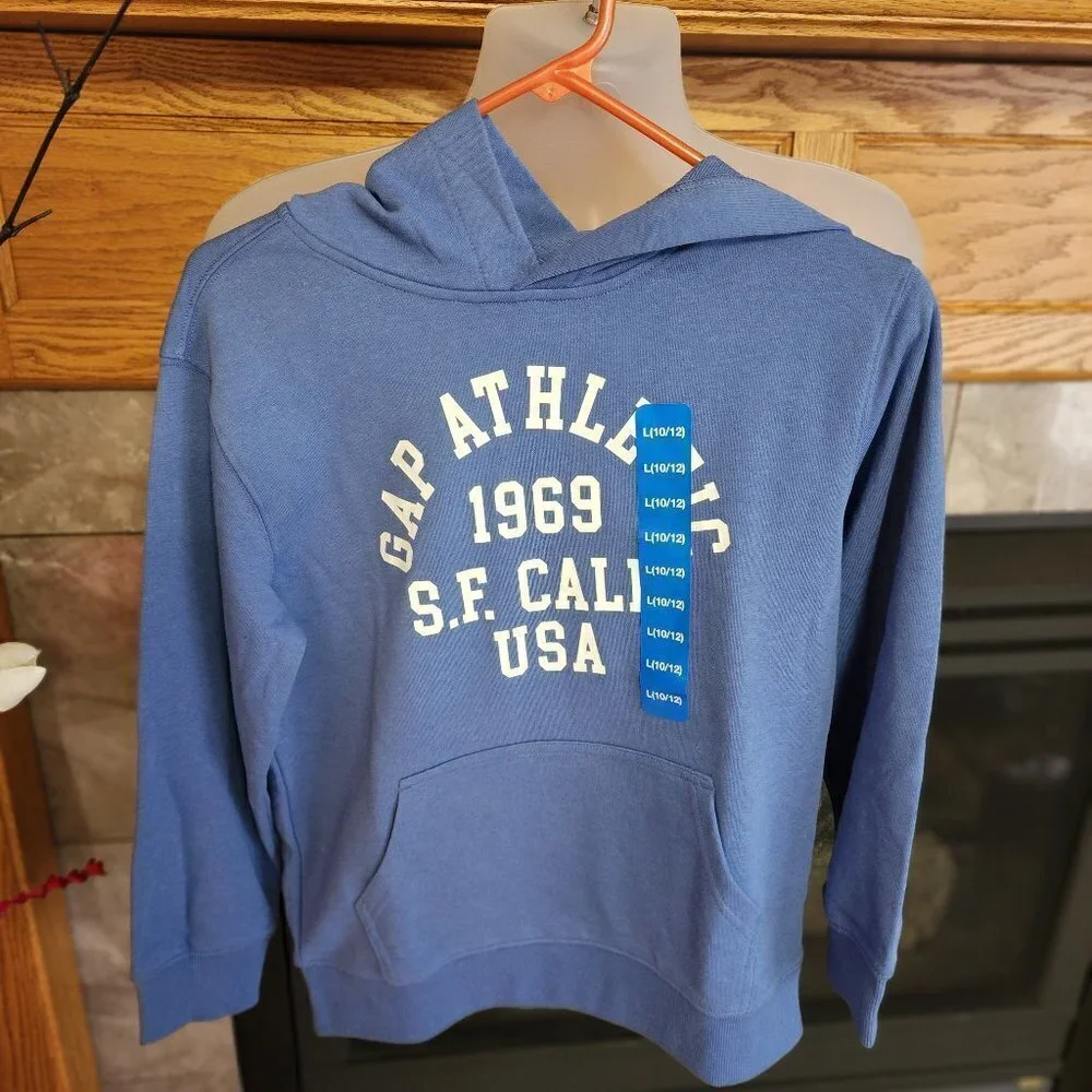 Gap Unisex Kid Size Blue 1969 San Francisco Logo Hooded Sweatshirt NWT